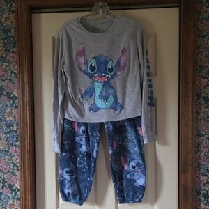 Disney Stitch Gray & Blue PJ Set